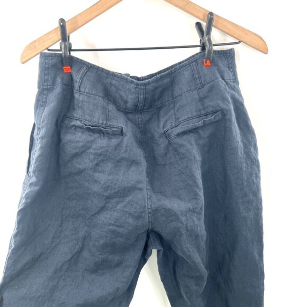 Lauren Ralph Lauren navy blue 100% linen straight leg pants lagenlook coastal 10 - Picture 9 of 15